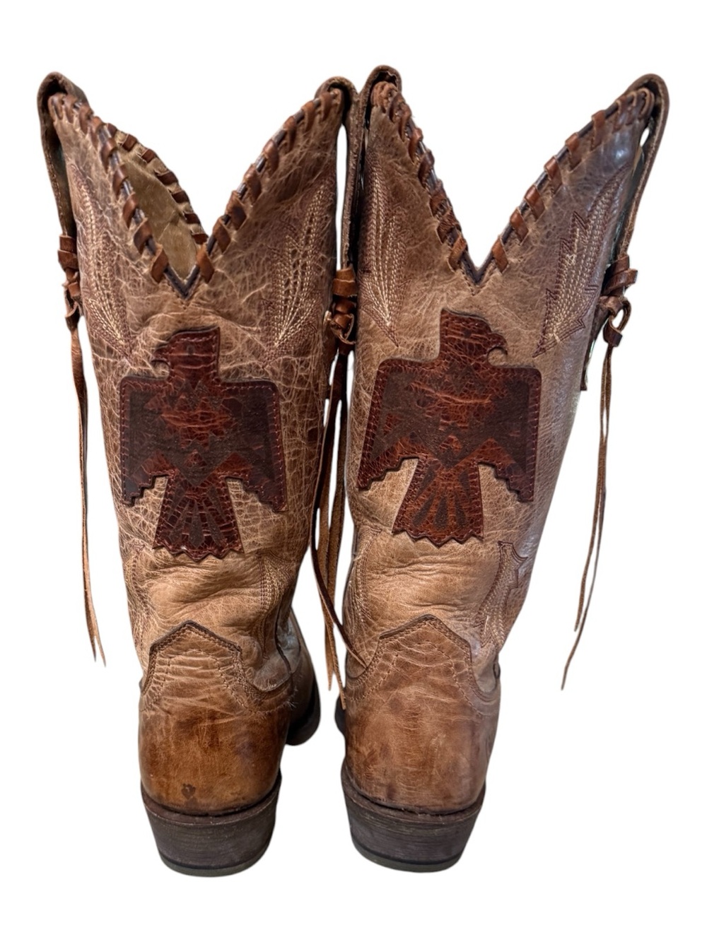 ARIAT WOMEN'S TAN THUNDERBIRD THRiLL COWGIRL BOOTS - SNIP TOE 6.5 - Picture 9 of 14